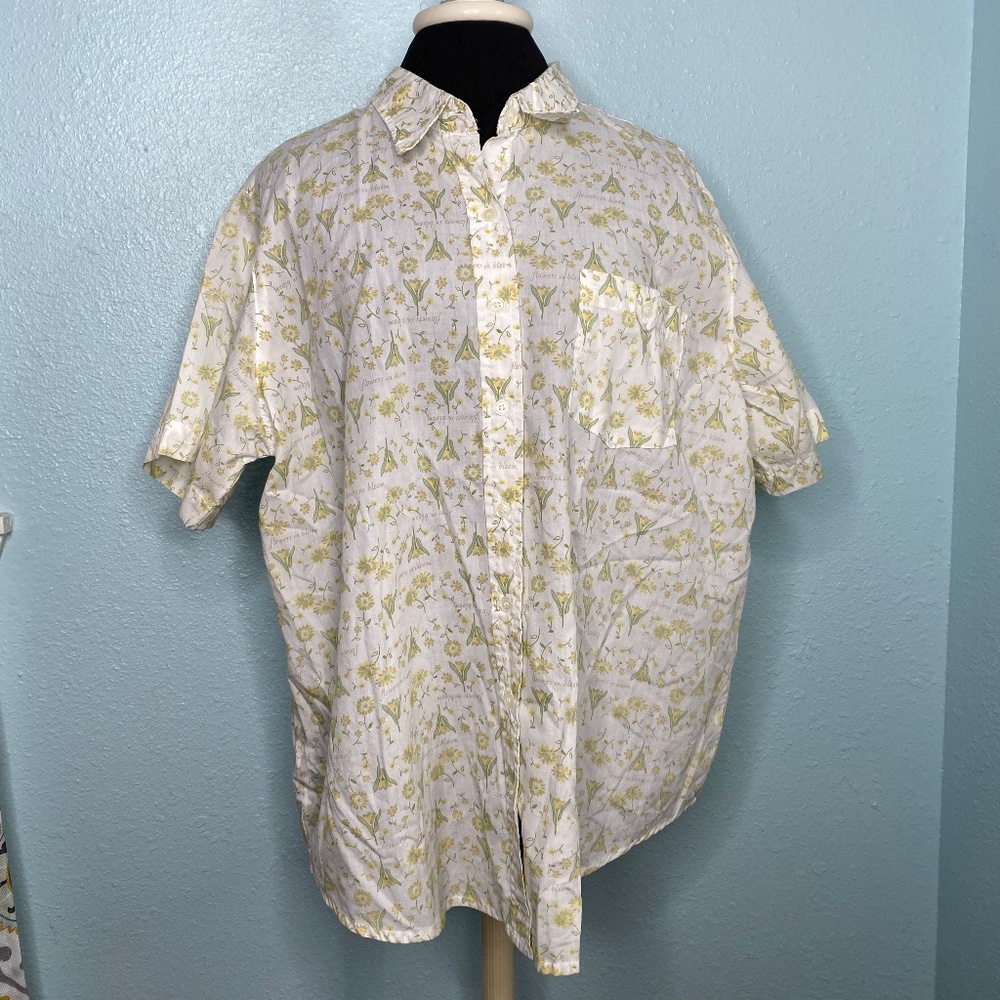 Basic Editions Plus Size Floral Blouse - image 1